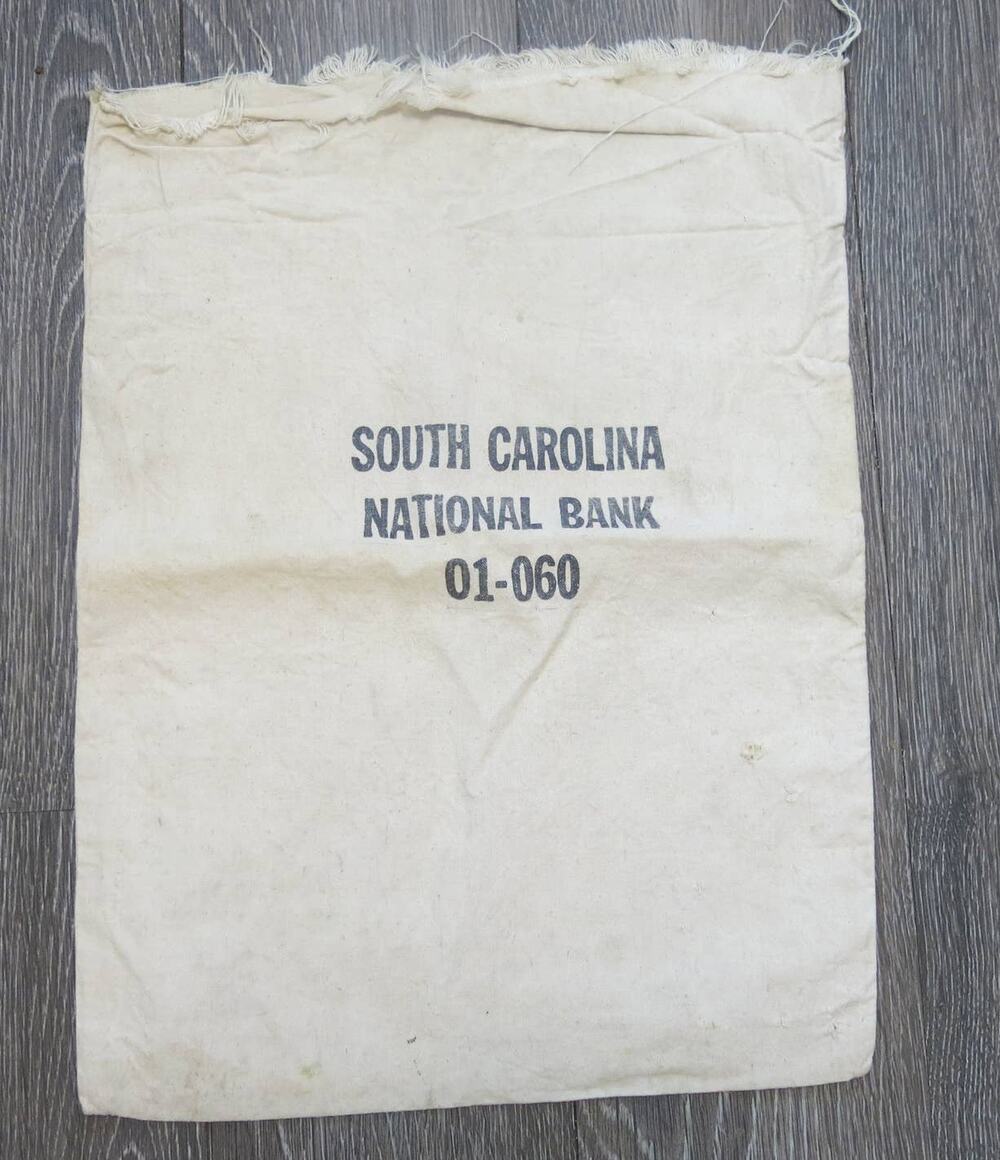 VINTAGE SOUTH CAROLINA NATIONAL BANK Bag Money Coins -Empty 13"x8"